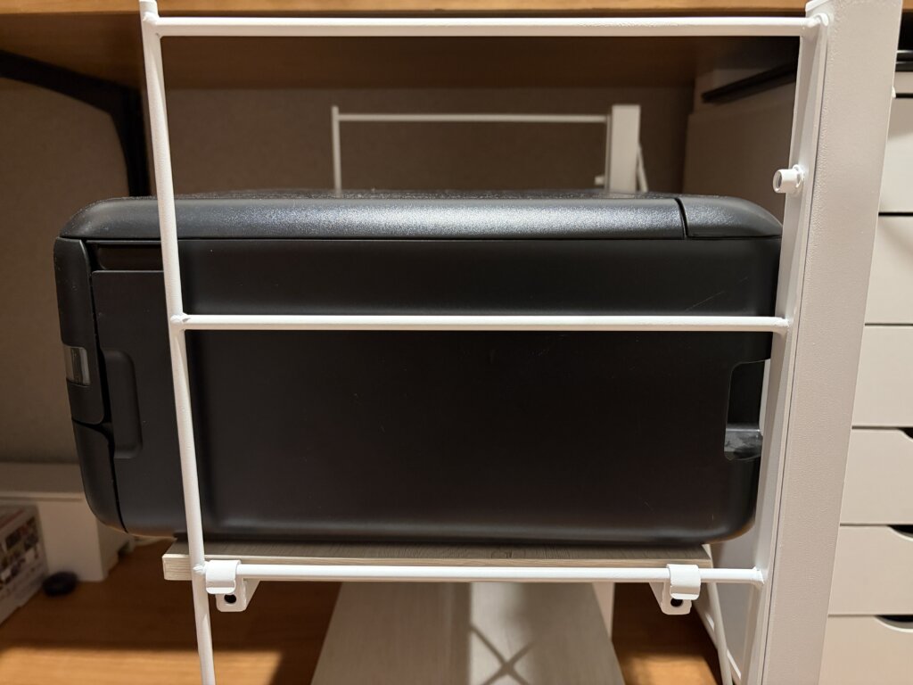 ニトリのワイヤーシェルフを使ったプリンター収納