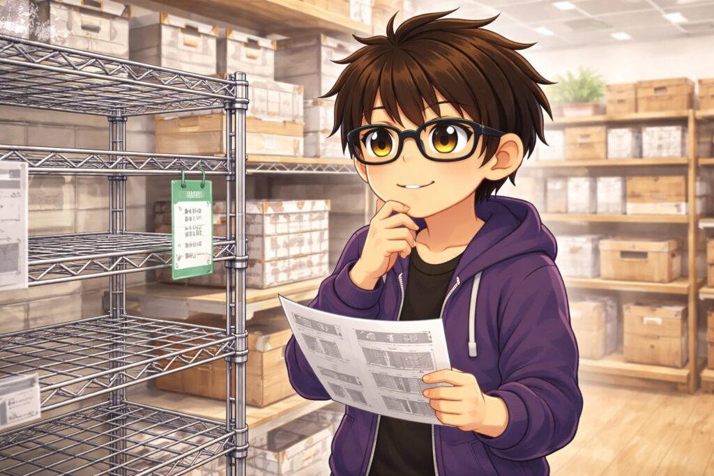 雑貨屋さんで品定めする男