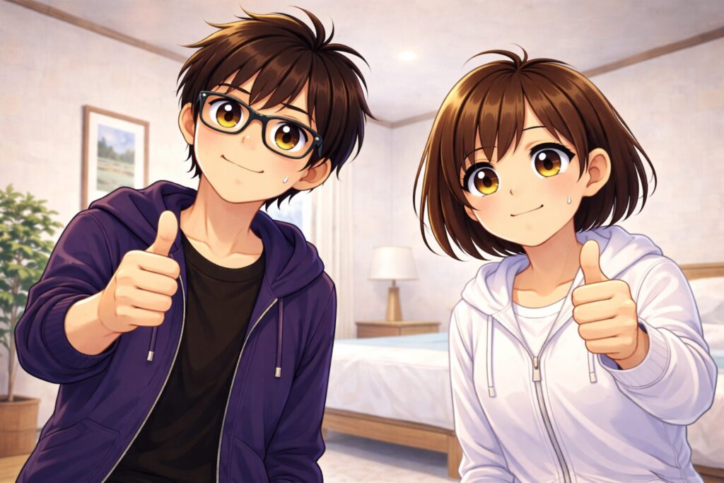 グッドサインの二人