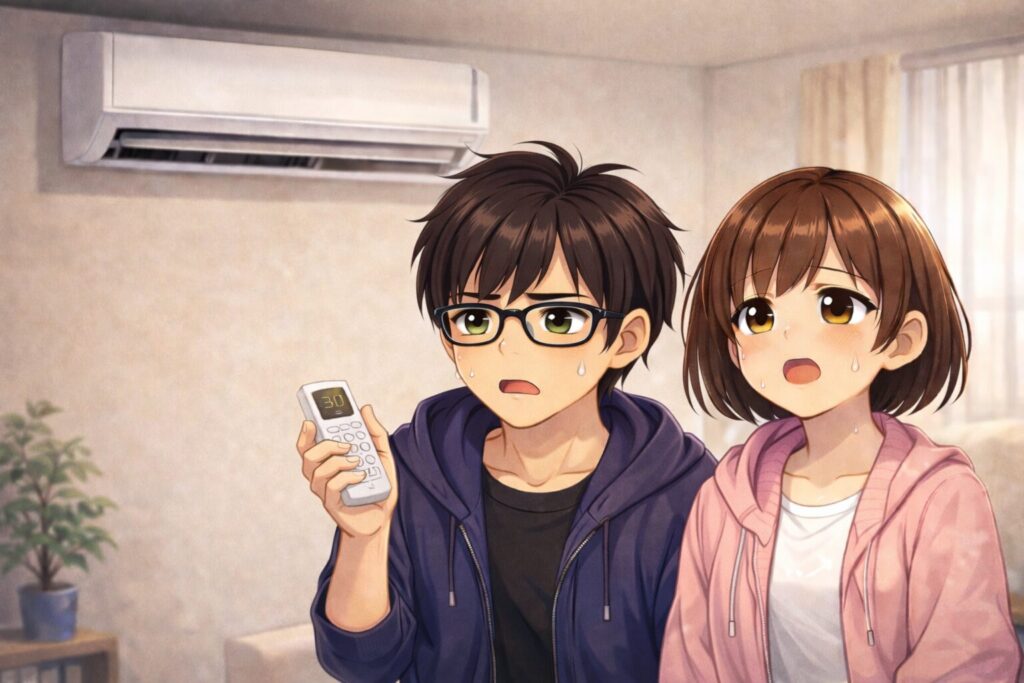 エアコンに困惑する二人